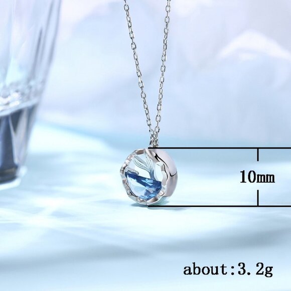 💞Unique Ocean 925 Silver Plated Mermaid Tears Necklace for Women, EVGG10… - Picture 4 of 7